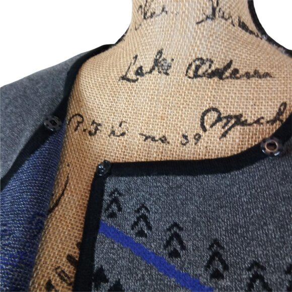 YUKA Paris Southwest Modern Tribal Graphic Longline Cardigan Sweater Size L - Picture 5 of 11